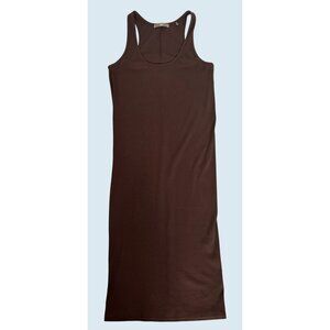 KITH Anthea Midi Brown Ribbed Sleeveless Tank Dress Size XL